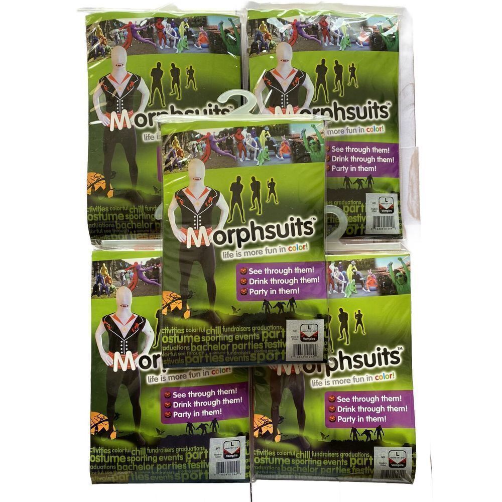 Morphsuits Vampire Halloween Costume Roll Play Lot Of 5 Unisex Size Large